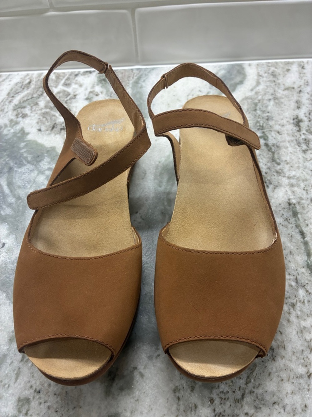 Women's Tan Open-Toe Slingback Sandals by Dansko